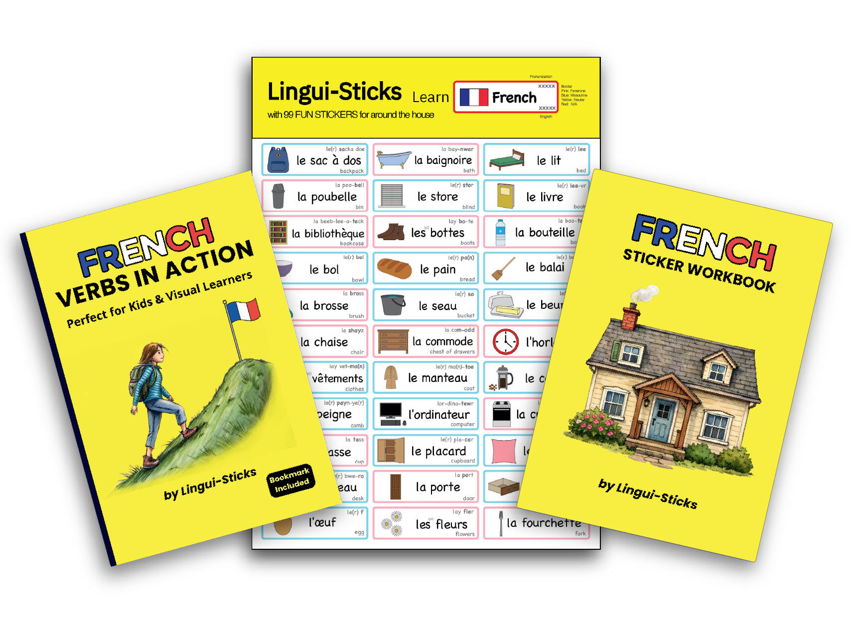 French Language Learning Pack with Verb Book and Workbook